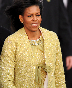 Michelle Obama, con el traje que le confeccionó Isabel Toledo. FOTO: EFE