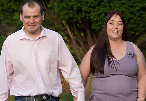 Michelle Thompson con su novio Andrew, en Lancaster. | News of the World